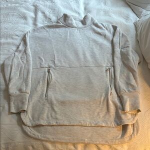 Varley Light Gray Mock Neck Sweatshirt